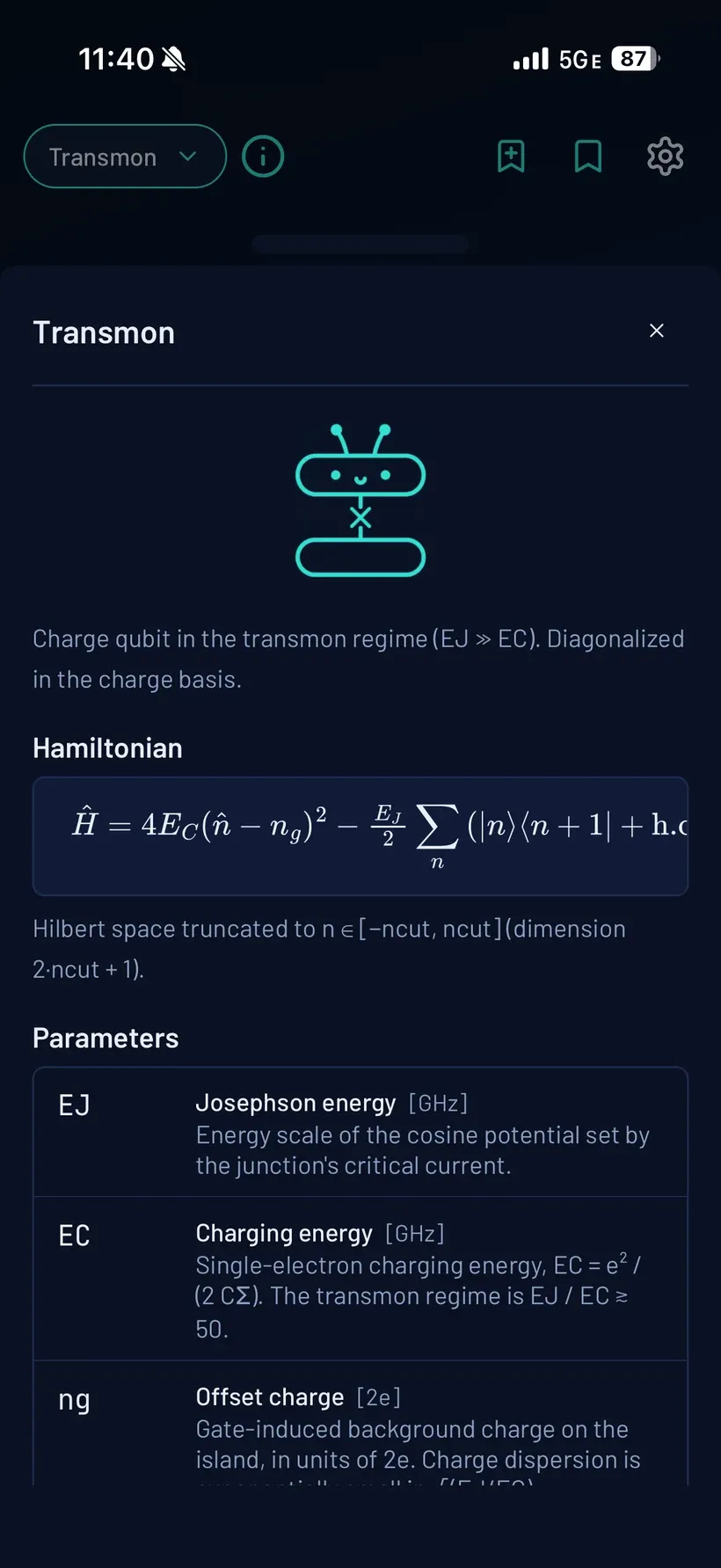 Monium — Circuit & Hamiltonian